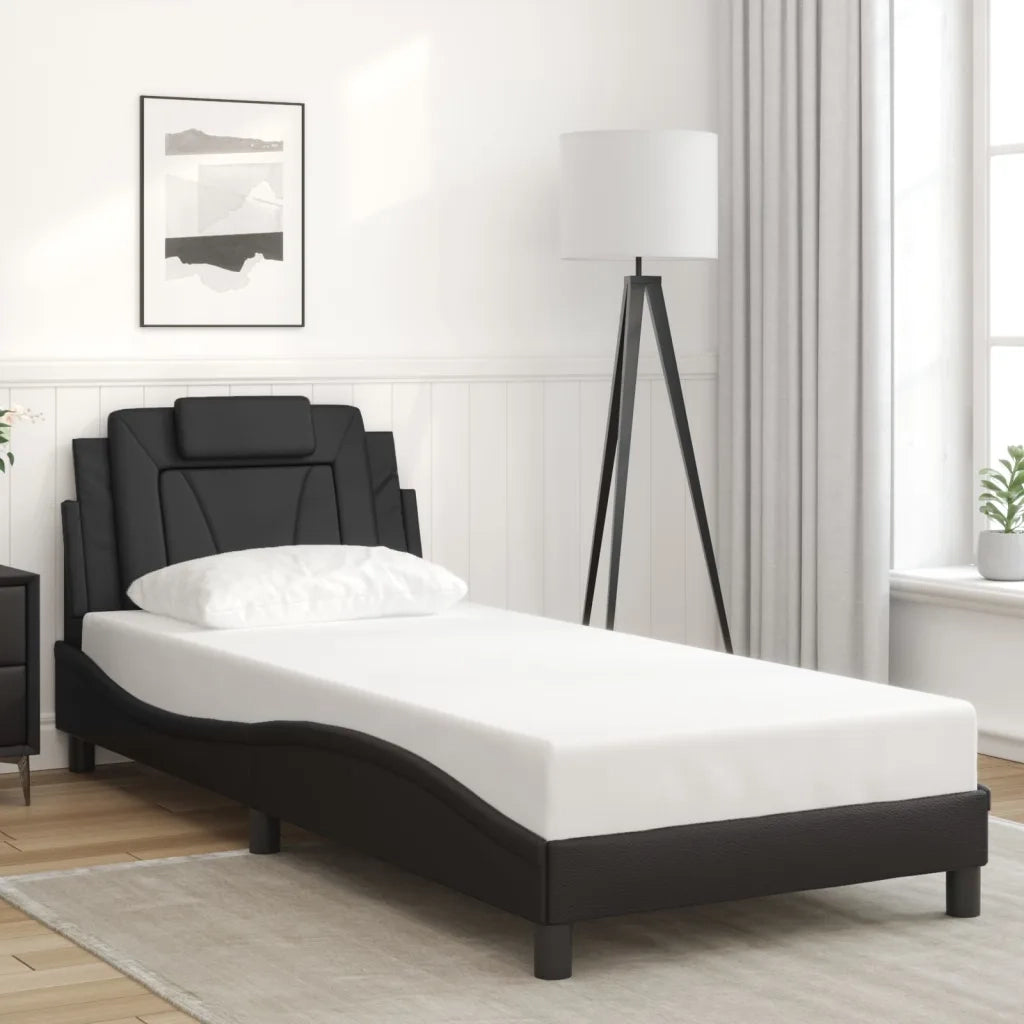 Giroletto Viana con LED senza Materasso Nero 90x190 cm 3213987
