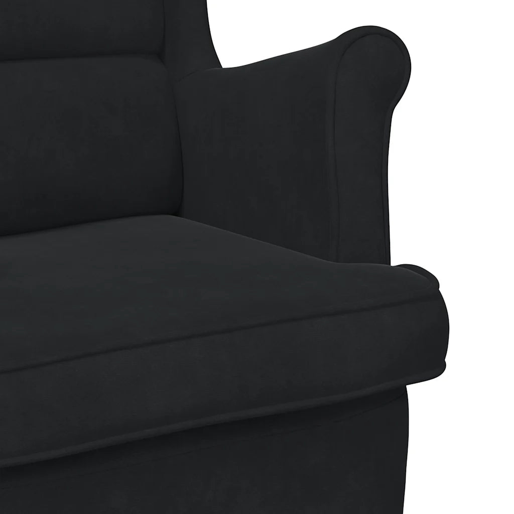 Divano Sedia-Poltrona Nera in Velluto 212679