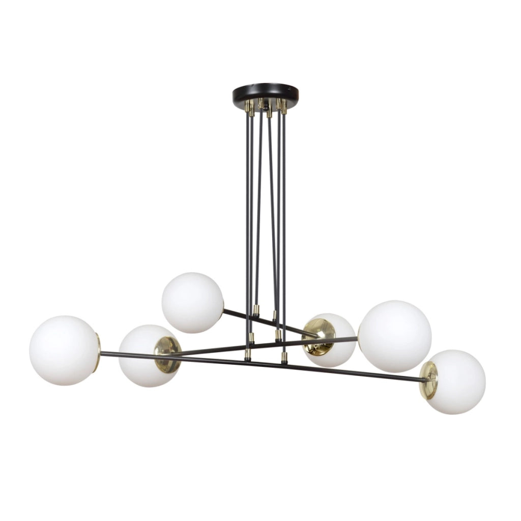 Lampadario Emibig Ognis 6 Nero 6xE14 Ø90cm regolabile