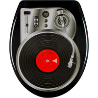 Sedile wc chiusura ammortizzata - motivo dj turntable - copriwat
