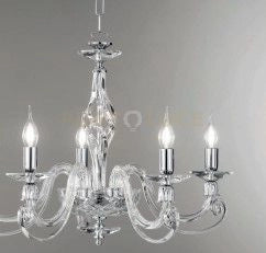 LAMPADARIO 1306 12 LUCI TRASPARENTE E CROMO ATTACCO E14 D.100CM