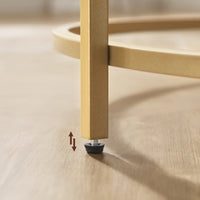 Tavolino rotondo Valora oro e bianco Ø84 cm stile loft