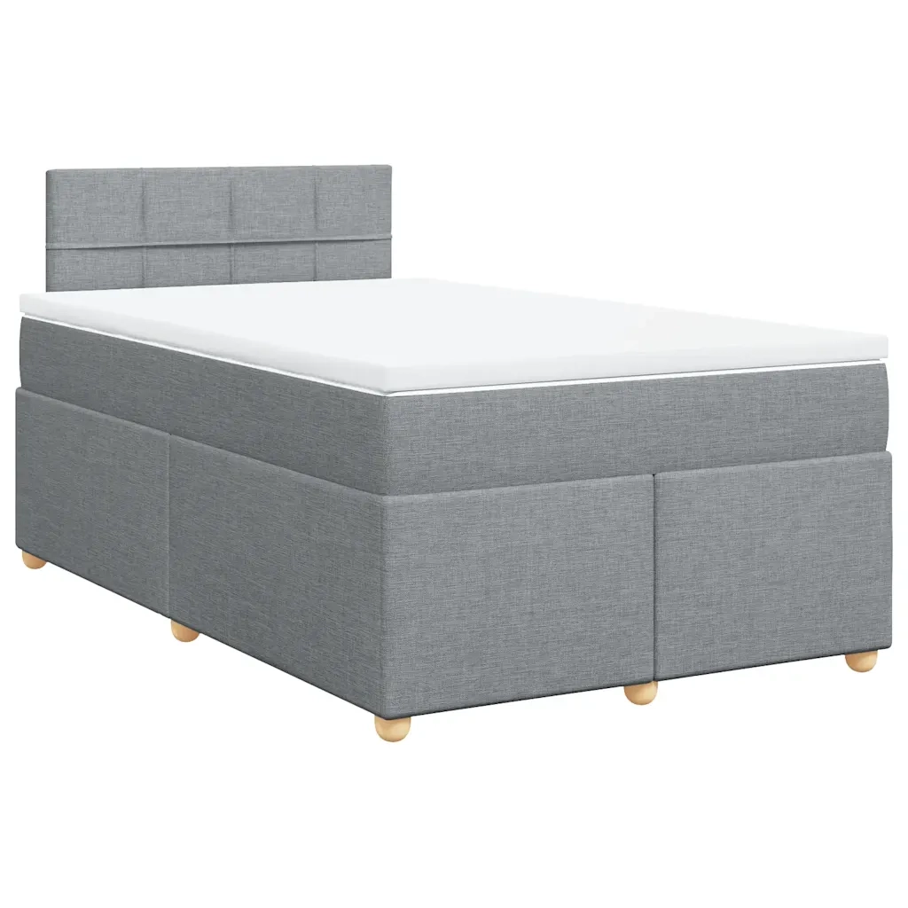 Giroletto a Molle con Materasso Grigio Chiaro 120x190cm Tessuto