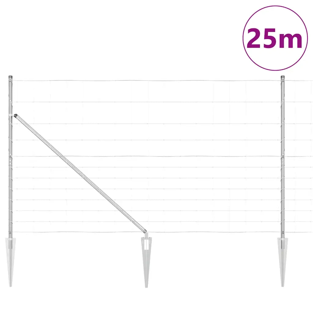 Palo della recinzione Zincato 25 x 1,4 m Acciaio