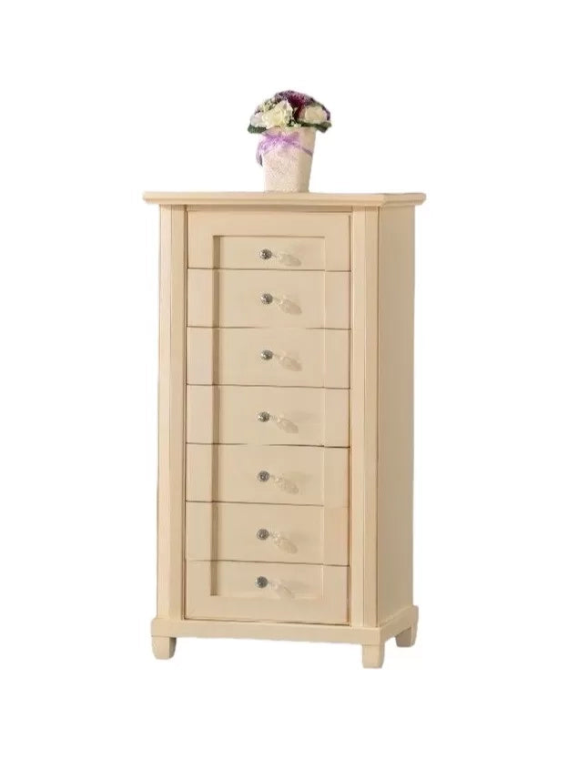 Settimino 7 cassetti legno avorio patinato 63x37x131 - Mobili 2G