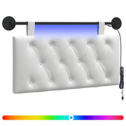 Testiera | Testata sospesa Con luce LED Bianco Tessuto