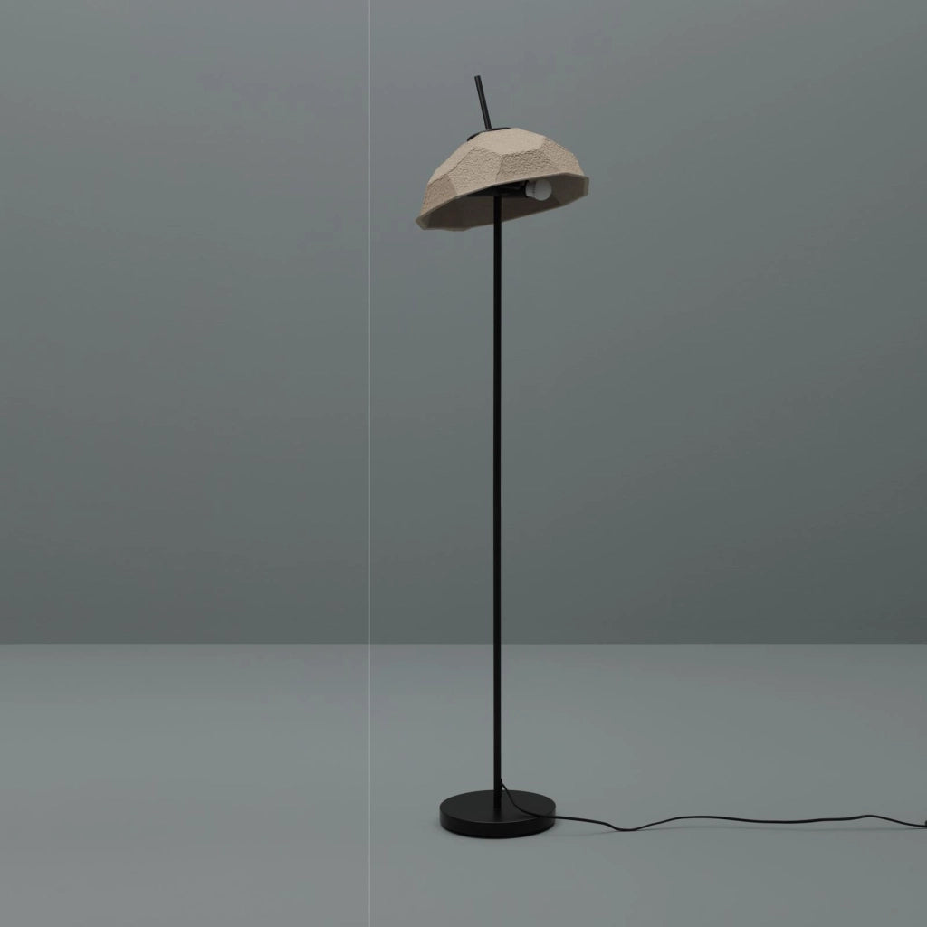 Lampada da Terra Ø34xH160 cm in Cartone Riciclato e Metallo Egg Tortora