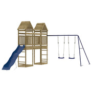 Altalene per parco giochi all'aperto scivolo altalene robuste giochi da giardino 315 x 558 x 264 cm legno di pino impregnato 02_0004701