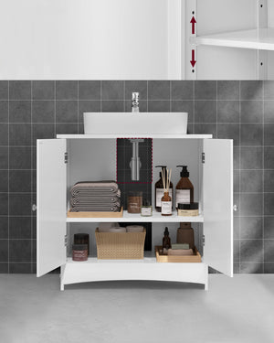 Mobiletto da bagno sottolavabo Valora | Bianco | Compatto | Scandinavo
