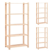 Scaffale a 5 ripiani 3 pezzi 80 x 38 x 170 cm pino 250 kg beige 02_0045730