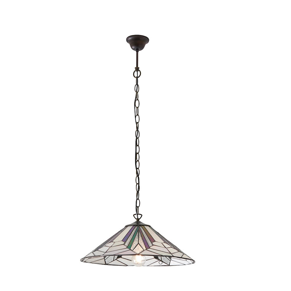 Lampada a sospensione Tiffany Astoria vetro Ø48 E27