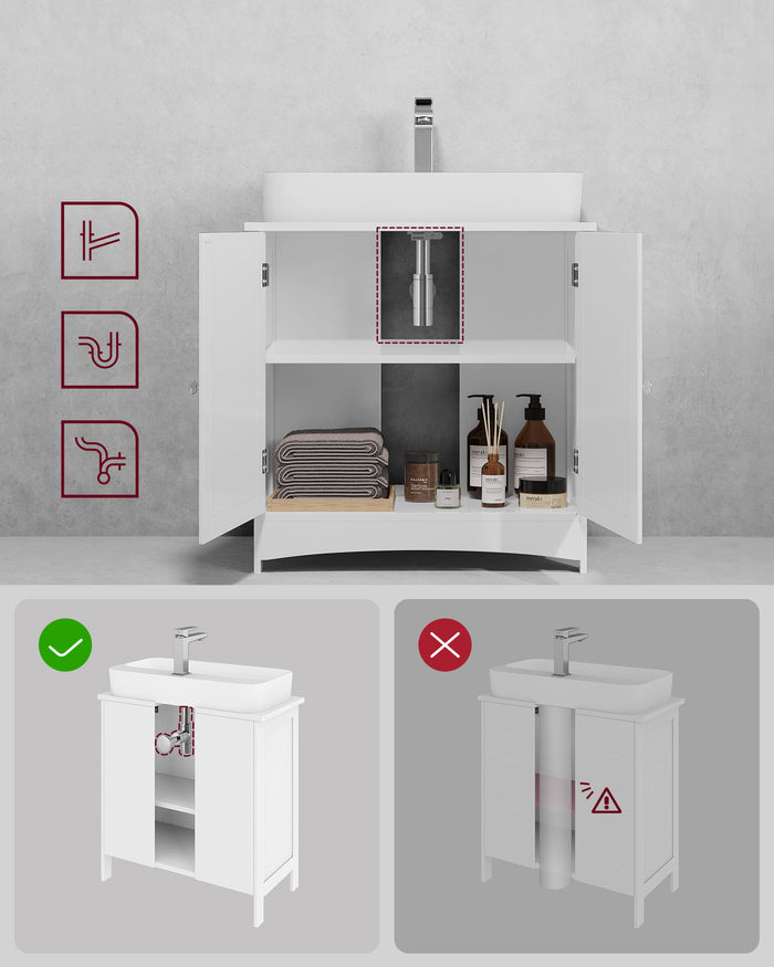Mobiletto da bagno sottolavabo Valora | Bianco | Compatto | Scandinavo