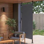 Tenda da sole verticale autoportante 150 x 220-310 cm con manovella, struttura in alluminio, grigio scuro