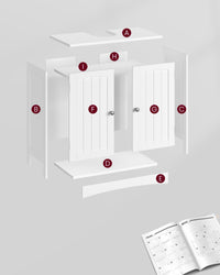 Mobiletto da bagno sottolavabo Valora | Bianco | Compatto | Scandinavo