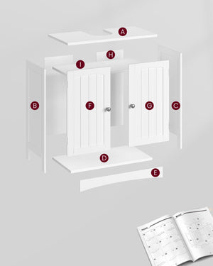 Mobiletto da bagno sottolavabo Valora | Bianco | Compatto | Scandinavo