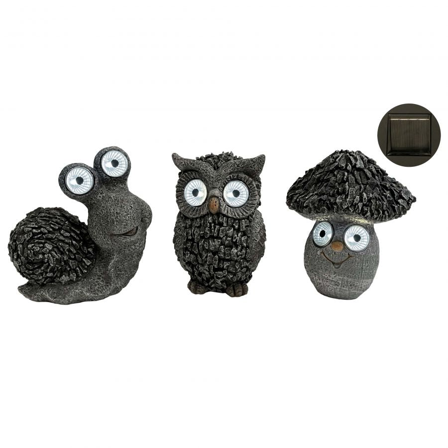 PERSONAGGIO DEL BOSCO CON LUCE LED E PANNELLO SOLARE PREZZO CADUNO