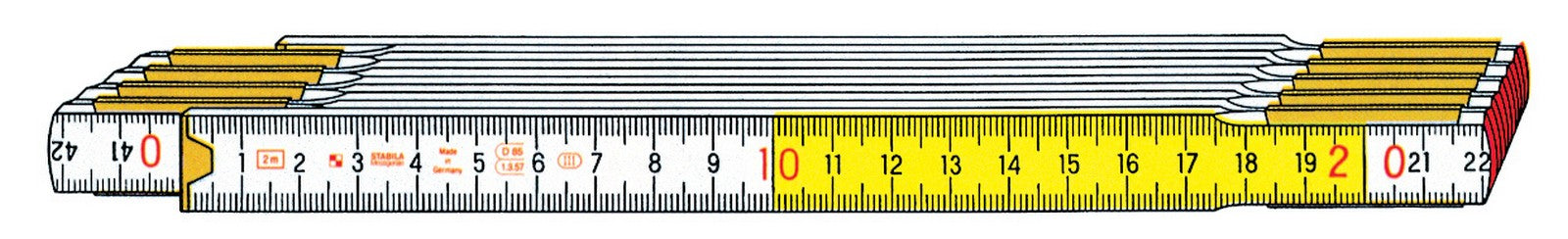doppio metro bianco/giallo "stabila" /717 10 aste da 16 mm cod:ferx.25459