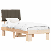Letto singolo | Letto per adulti | Letto con Testiera Rivestita Talpa 75 x 190 cm Pino massello