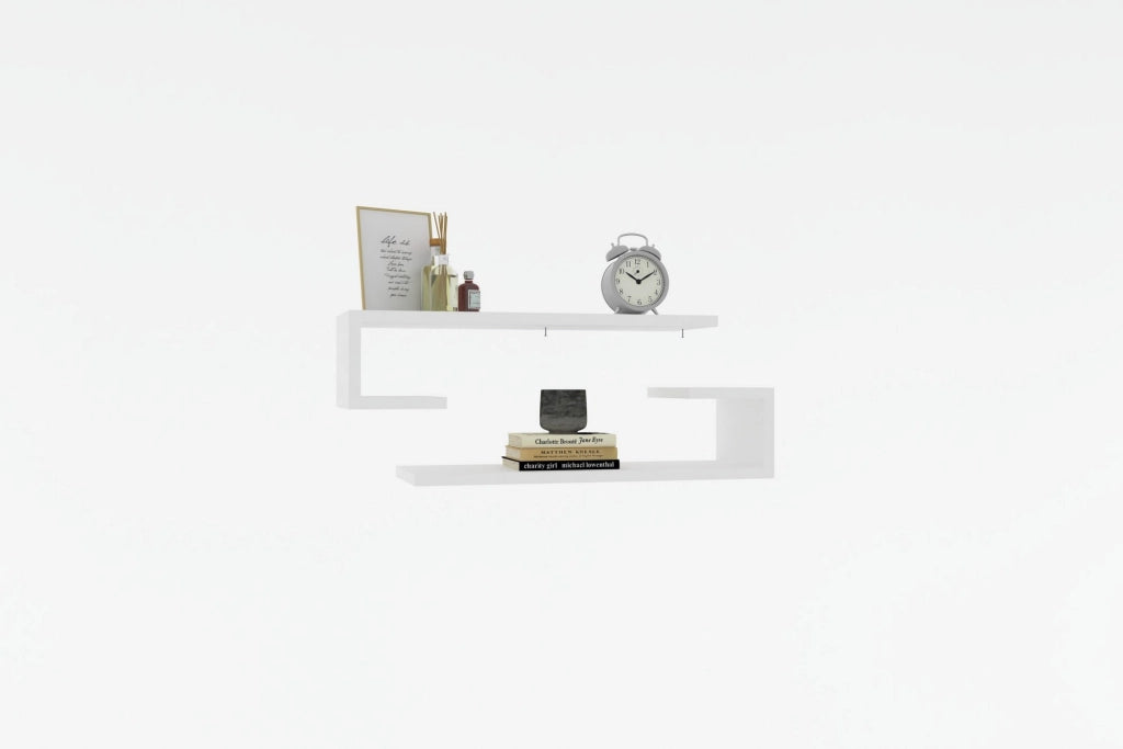 Mensola da parete in legno "Eldo" - 60 x 19 x 15 cm - Bianco