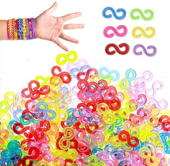 S-clips 500 pezzi - Clip per accessori - Connettori per gioielli - Accessori per fai da te - Plastica - Resistenti e duraturi - Clip per fai da te