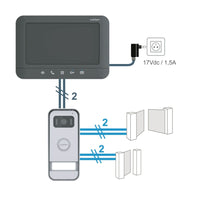VIDEO CITOFONO 2 FILI MONOFAMILIARE - SCHERM 7 POLLICI A COLORI