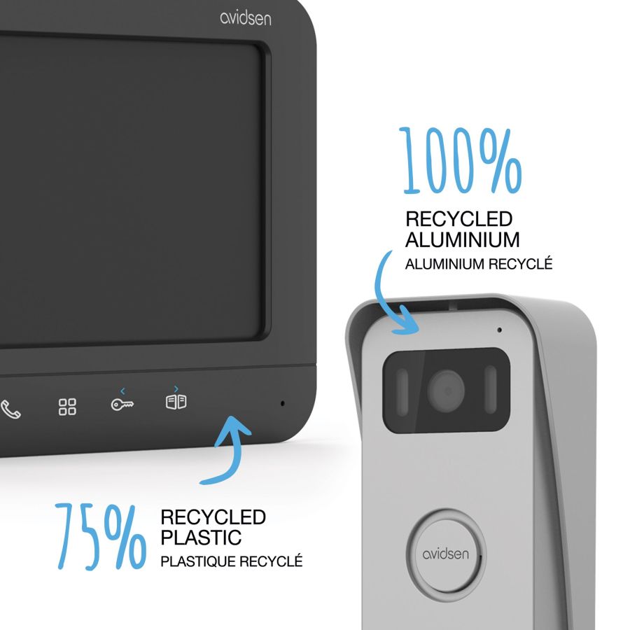 VIDEO CITOFONO 2 FILI MONOFAMILIARE - SCHERM 7 POLLICI A COLORI