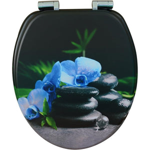 Eisl anima in legno sedile wc blue orchid con abbassamento autom