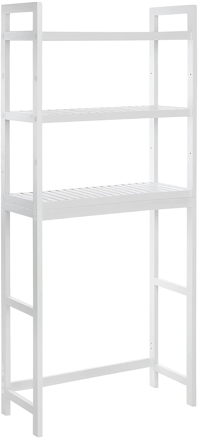 Mensola da bagno VALORA - Stile scandinavo in bambù bianco BTS01WT