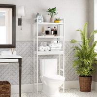 Mensola da bagno VALORA - Stile scandinavo in bambù bianco BTS01WT