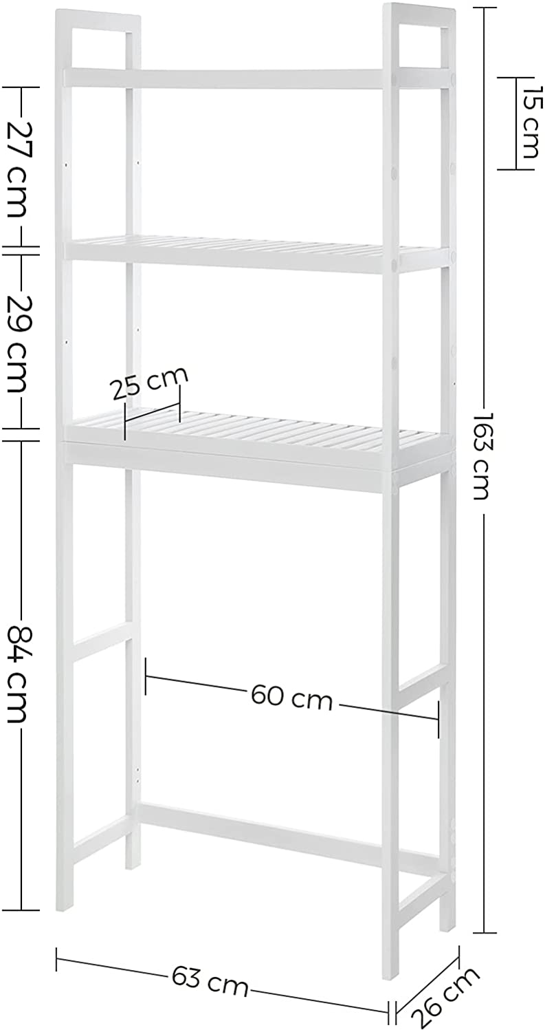 Mensola da bagno VALORA - Stile scandinavo in bambù bianco BTS01WT