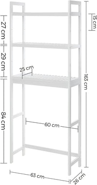 Mensola da bagno VALORA - Stile scandinavo in bambù bianco BTS01WT