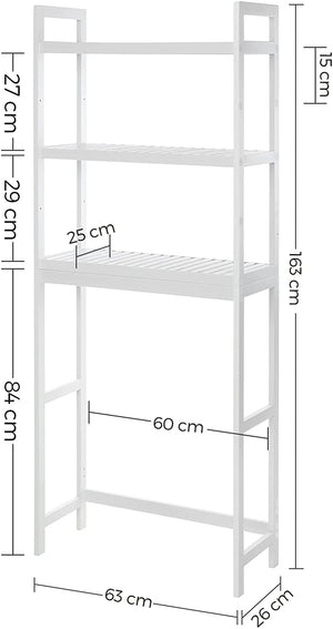 Mensola da bagno VALORA - Stile scandinavo in bambù bianco BTS01WT
