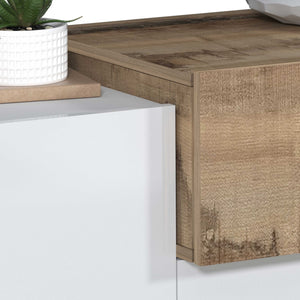 WHOUS Scarpiera Ingresso Bianca/Acero 120x45x85 cm con 2 ante, 1 ribalta e 9 scomparti, Made in Italy