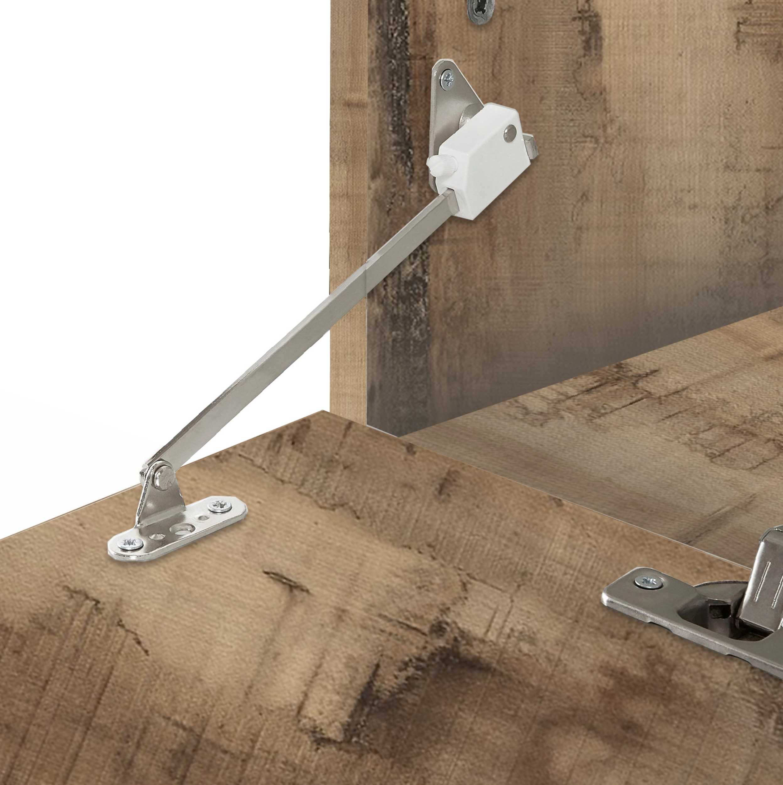 WHOUS Scarpiera Ingresso Bianca/Acero 120x45x85 cm con 2 ante, 1 ribalta e 9 scomparti, Made in Italy