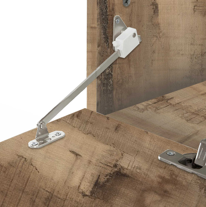 WHOUS Scarpiera Ingresso Bianca/Acero 120x45x85 cm con 2 ante, 1 ribalta e 9 scomparti, Made in Italy