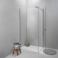 Cabina Box Doccia 100x70 Cm Porta Battente con Lato Fisso Trasparente