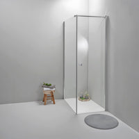 Cabina Box Doccia 100x80 Cm Porta Battente con Lato Fisso Trasparente