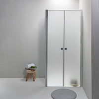 Box Doccia Angolare 70x100 Cm Apertura Saloon con Lato Fisso Opaco