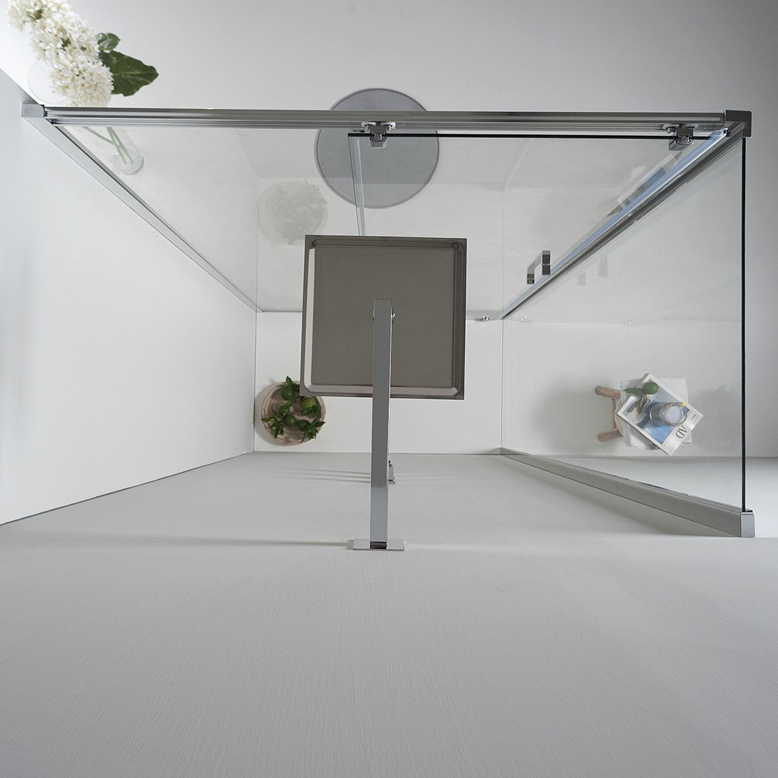 BOX DOCCIA ELITE ANGOLARE 70x120 CM SCORREVOLE CON LATO FISSO TRASPARENTE