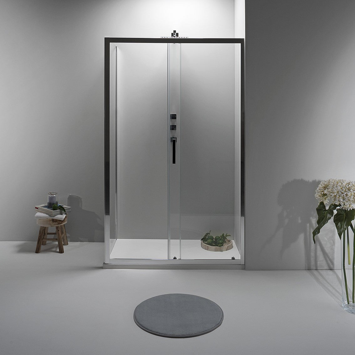 BOX DOCCIA ELITE ANGOLARE 70x140 CM SCORREVOLE CON LATO FISSO TRASPARENTE