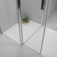 Box Doccia Angolare 70x70 Cm Apertura Saloon con Lato Fisso Trasparente