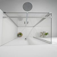 Box Doccia Angolare 70x70 Cm Apertura Saloon con Lato Fisso Trasparente