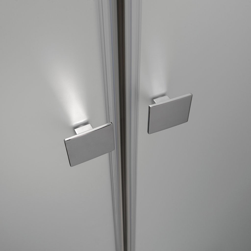 Box Doccia Angolare 70x80 Cm Apertura Saloon con Lato Fisso Opaco