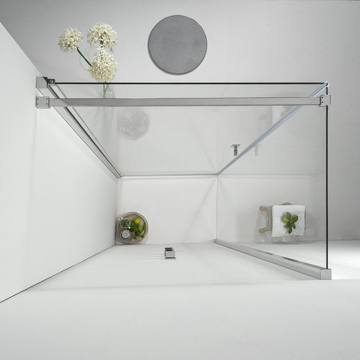 Cabina Box Doccia 70x90 Cm Porta Battente con Lato Fisso Trasparente