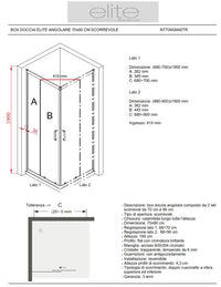 BOX DOCCIA ELITE ANGOLARE 70x90 CM SCORREVOLE TRASPARENTE