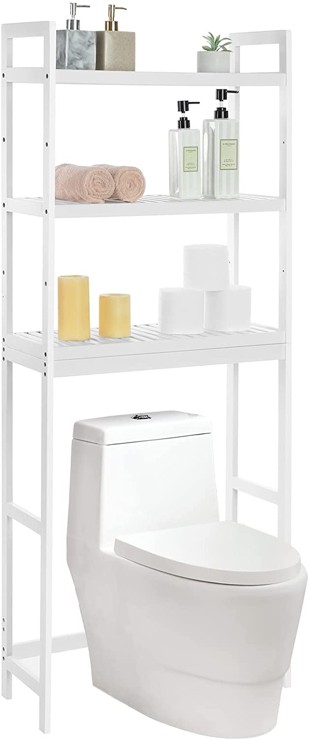 Mensola da bagno VALORA - Stile scandinavo in bambù bianco BTS01WT