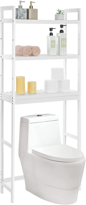 Mensola da bagno VALORA - Stile scandinavo in bambù bianco BTS01WT