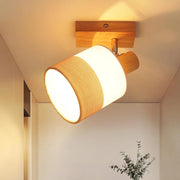 ZMH Faretto da soffitto vintage 1 fiamma legno orientabile 350° E14 max 40W senza lampadina