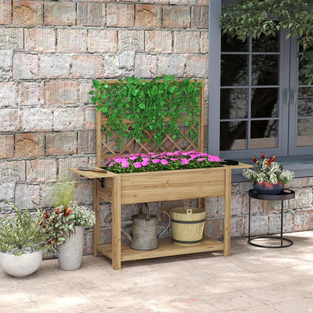 Tavolino da giardino rettangolare con ripiani ¨C zephmum ¨C legno