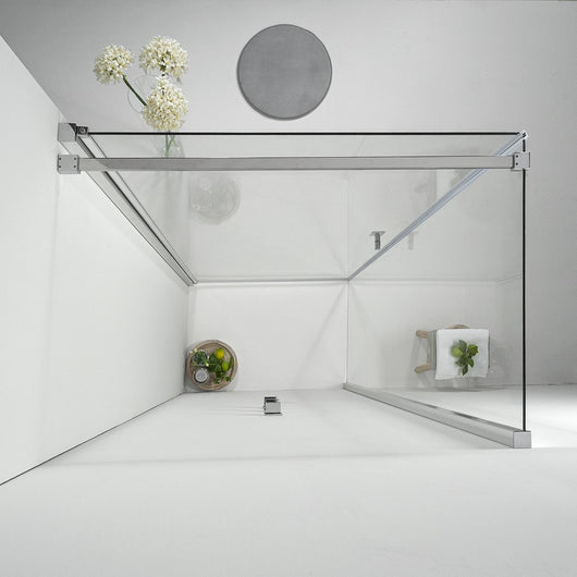 Cabina Box Doccia 80x90 Cm Porta Battente con Lato Fisso Trasparente